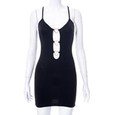 Solid Color Hollow-out Camisole Lovely Sheath Dress